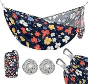 Multi-Small Flowers and Butterflies Color to Red and Blue_4 330lb Capacity Outdoor Hammocks with Hanging Rope Hanging Hammock for Outside Camping Essentials macas mexicanas de Patio para
