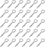 Uxcell M4x30mm Eye Hook Screws Bolts Kit, 30pcs Carbon Steel Hanger Eyelet With Hex Nuts for Metal, Wood Terminal Ring