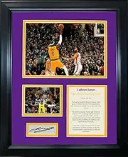 HOFSM.COM Hall of Fame Sports Memorabilia Framed Lebron James NBA All-Time Leading Scorer Facsimile Laser Engraved Signature Auto Los Angeles Lakers Basketball 11"x14" Photo Sig Collage