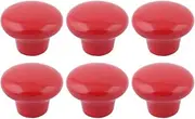 Ceramic Knob,Cabinet,Furniture Pull Handles,Door Pull,Drawer Pull Handle,Ceramic Home Hotel Round Furniture Cupboard Wardrobe Drawer Pull Knobs 6 Pcs Orange (Color : Red)