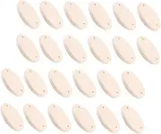 jojofuny 100pcs Round Wooden Craft Tags Blank Labeling Tags for DIY Projects Graffiti Wood Cutouts Pre Drilled for Easy Attachment for Bookmarks and Decorative Labels