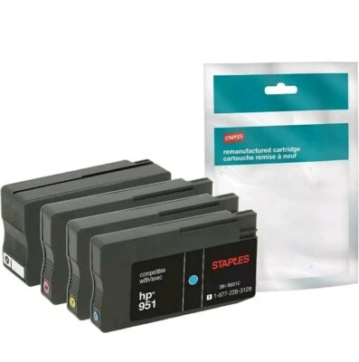 Staples Remanufactured Ink Cartridge Replacement for HP 950XL/HP 951