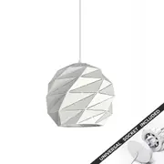 Snap Lighting Origami Metal Dome Downlight to Pendant Light Conversion Kit White Large