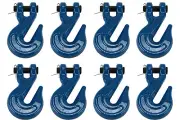 8x 3/8" Chain Grab Hook Pin Clevis Rigging Tow Transport Truck Trailer Grade 70
