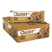 12pc Quest 60g Healthy Diet Treat Bars Weight Management Choc Chip Cookie Dough