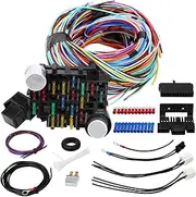 ROADGIVE 21 Circuit 17 Fuses Wiring Harness Kit, Universal Extra Long Automotive Wire Harness Compatible with GM Chevy Mopar Hotrods Ratrods Chrysler
