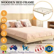 Oikiture Bed Frame Queen Double King Single Wooden Timber Base Floating Platform