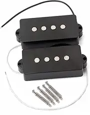 Mikinona 4 String String Electric Bass Pickups Set Open Style Bridge Neck Pickups for Bass Guitar Magnets Easy Installation with Screws Black