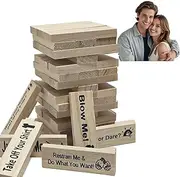 NBPLUS Valentine Tumbling Tower Stacking Blocks Game Couple Games for Date Night,Naughty Games Adults 2 Player Date Night Ideas,48-Piece.