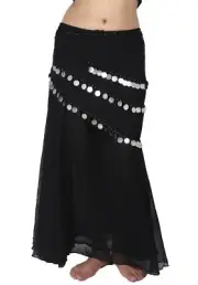 New Belly Dance Hip Scarf Dancing Coins Sequin Women Waist Chain Skirt 10 Scarve