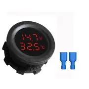 12-24V Car Temperature Voltmeter Auto Voltage Meter Display Digital Measurement For Car Motorcycle Boat Thermometer T Red