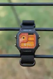 Emberwave Royale – Modified Watch Based on Casio AE-1200 – Orange & Gold Facepla