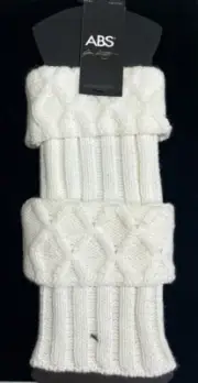 ABS White Boot Cuff Toppers Leg Warmer Socks Knit Ruffled Top - NWT