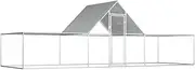 Chicken Coop Metal Chicken Run Heavy Duty Chicken Cage/Pen Walk-in Chicken Runs for Yard, Poultry Cage for Outdoor Farm Use, 6x2x2 m Galvanised Steel
