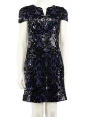 Just Cavalli Black & Blue Sequinned Dress