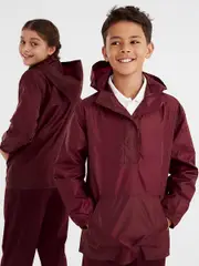 Kids Pull Over School Spray Jacket - Maroon