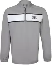 New Tattoo Golf Quarter Zip Pull over, Embroidered Skull, Grey