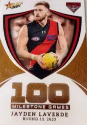 Jayden Laverde MG30 Essendon Bombers 2024 Select Footy Stars 100 Milestone Game.