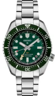 Seiko Prospex Diver GMT 42mm Green Dial Stainless Steel Watch SPB381