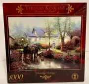 Thomas Kinkade Art Sunday Outing 1000 Piece Puzzle Vintage 1999 -NEW Sealed