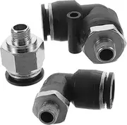 TOPPERFUN 12pcs Air Fittings Straight Angled Push Lock Connectors Tube Od Npt Quick Connect Hose Fittings for Pneumatic Tools Leak-Resistant Design