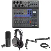 Zoom LiveTrak L-8 8-Channel Digital Mixer with ZDM-1 PMP & Low Profile Mic Arm