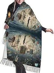 [DRTGEDS] Physics Print Scarfs For Women Fall Winter Scarves Pashmina Shawls And Wraps For All Season Christmas Gift