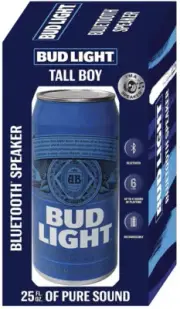 Bluetooth Speaker, Bud Light Can - Blue (NEW)