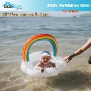 Baby Inflatable Glitter Rainbow Cloud Float Raft Swimming Ring Toy Bed Gift