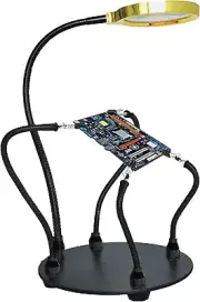 Helping Hands Soldering Station with 8X Magfying Glass 4 Flexible Hand Arms Tool