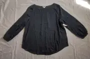 Black Amazon Essentials Women's Long-Sleeve Blouse Size XXL. Nwt
