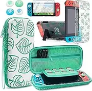 Carry Bag for Switch Animal Crossing, Switch Lite Accessories for Switch Lite Bag Case Tempered Glass Protective Films Portable Travel Storage Console and Accessories