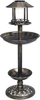 VRAXO Decorative Birdbath with Solar Powered LED Lights Plastic -2.85KG,48221
