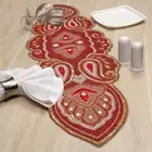 Christmas Red Table Runner, Christmas Beaded Table Runner, Glitz Beaded Table Ru