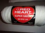 (1) Red Heart Super Saver Yarn Soft White 8oz #316 Worsted Weight 4 Ply