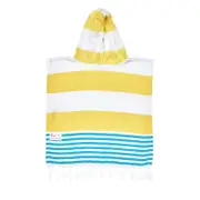 Yellow and Blue Kids Hooded Beach Towel - 0-12 months old baby