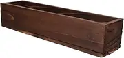 CIMAXIC Sturdy Wooden Planter Box Large Outdoor Planter for Succulents Balcony Garden Patio Carbonized for Durability Railing Attachment