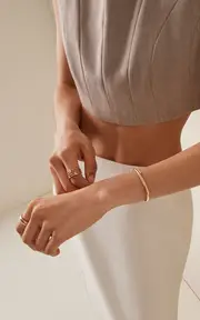 [Nikos Koulis] Feelings 18K Yellow And White Gold Diamond Bangle