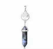 Tree of Life with SODALITE Double Terminated Point Necklace -Free Chain