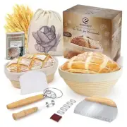 9" Banneton Bread Proofing Basket Set of 2 – Round & Oval Rattan, Sourdoug
