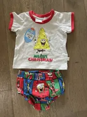 Peter Alexander Christmas Baby Toddler SpongeBob Squarepants Pyjama Set Size 0