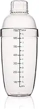 FEOOWV Plastic Cocktail Shaker,Drink Mixer Hand Shaker Cup with Scales,Transparent (24 oz / 700cc)