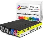 5 Pack (2BK,1C,1M,1Y) Compatible Ink for HP 970XL 971XL for HP Officejet PRO X451dw PRO X476dw PRO X551dw PRO X576dw