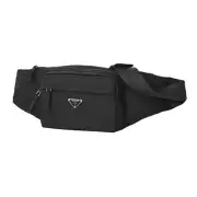 Prada Marsupio Tessuto Nylon Triangle Logo Black Belt Bag 2VL005