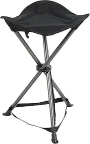 PORTAL Compact Folding Tripod Stool, 3 Legs Slacker Chair, Portable Tripod Chair for Camping Outdoor Hiking Hunting Fishing Picnic Travel Beach BBQ Garden Lawn, Supports 225 lbs, Black