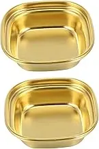 BIUDECO 2Pcs Stainless Steel Sauce Dishes Versatile Spice and Dipping Plates for Condiments Appetizers and Seasoning for Home Kitchen Use
