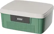 Lockable Storage Box, Dustproof Multifunctional Medicine Box with 4 Digit Lock, Space Saving High Safety Password Locking Storage Box for File, Jewelry (Green)