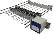 Tabletop Auto Flip Rotisserie Kit Universal Replacement Skewer Kebab Barbecue Grill DS Quick Install spit Outdoor Camping BBQ kebabish Free Width Adjustment Cooking Tool Accessories (S-DS7LM)