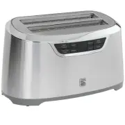 KENMORE Elite 4-Slice Long Slot Toaster Silver Stainless Steel with Auto-Lift.