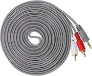 JECOMPRIS Superior Audio Cable 3.5mm y Splitter Long Speaker Wire for Car Amplifier Replacement Cable